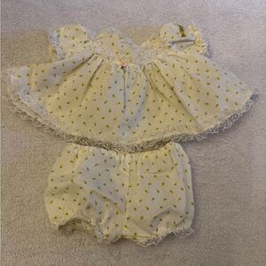 Cabbage Patch Kids White and Yellow Rosebud Kids Dress w/bloomers